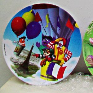2 Ronald McDonald Kids Dinner Plates 9" Melamine